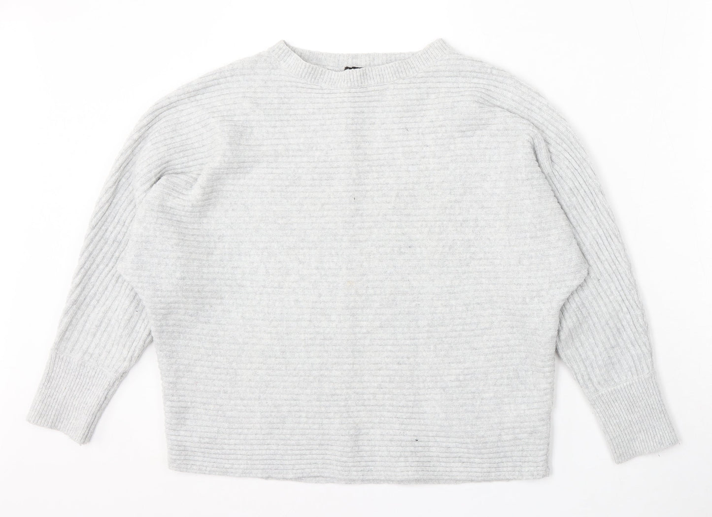 F&F Womens Grey Round Neck Polyester Pullover Jumper Size L
