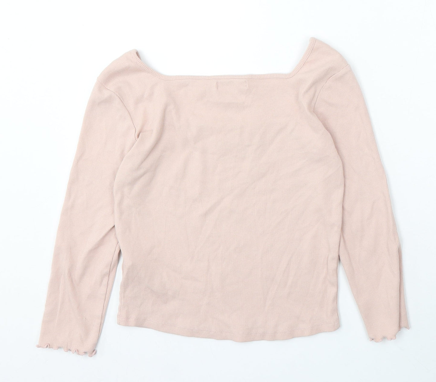 STR Womens Pink Square Neck Viscose Pullover Jumper Size L