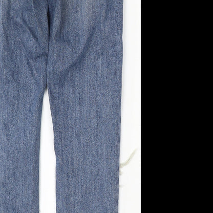 Topshop Womens Blue Cotton Mom Jeans Size 25 L30 in Regular Button