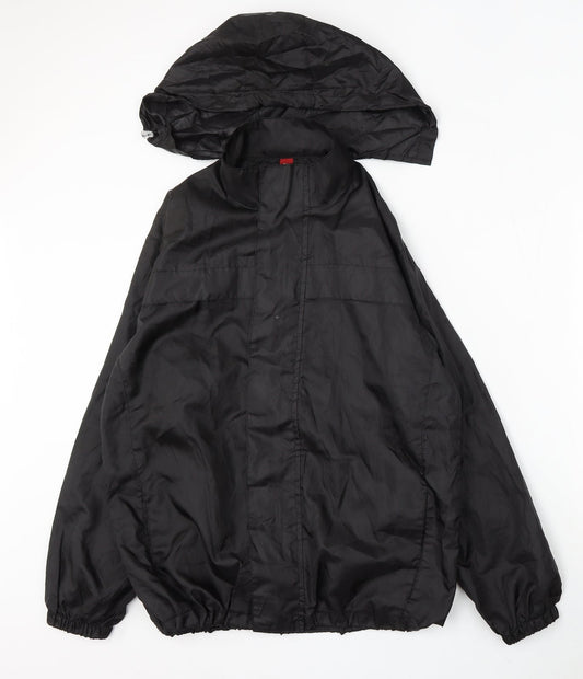 Denim & Co. Womens Black Jacket Size 12 Zip