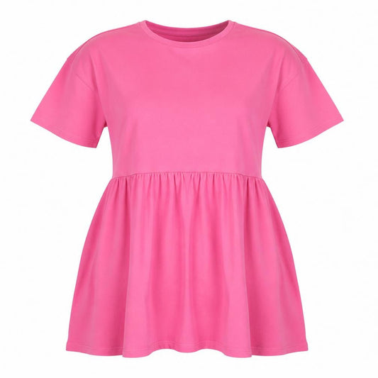 Noisy May Womens Pink Cotton Skater Dress Size 2XS Round Neck