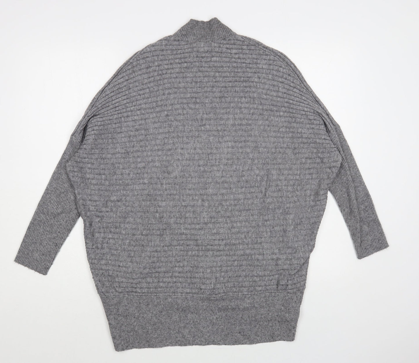 River Island Womens Grey Mock Neck Viscose Pullover Jumper Size XS