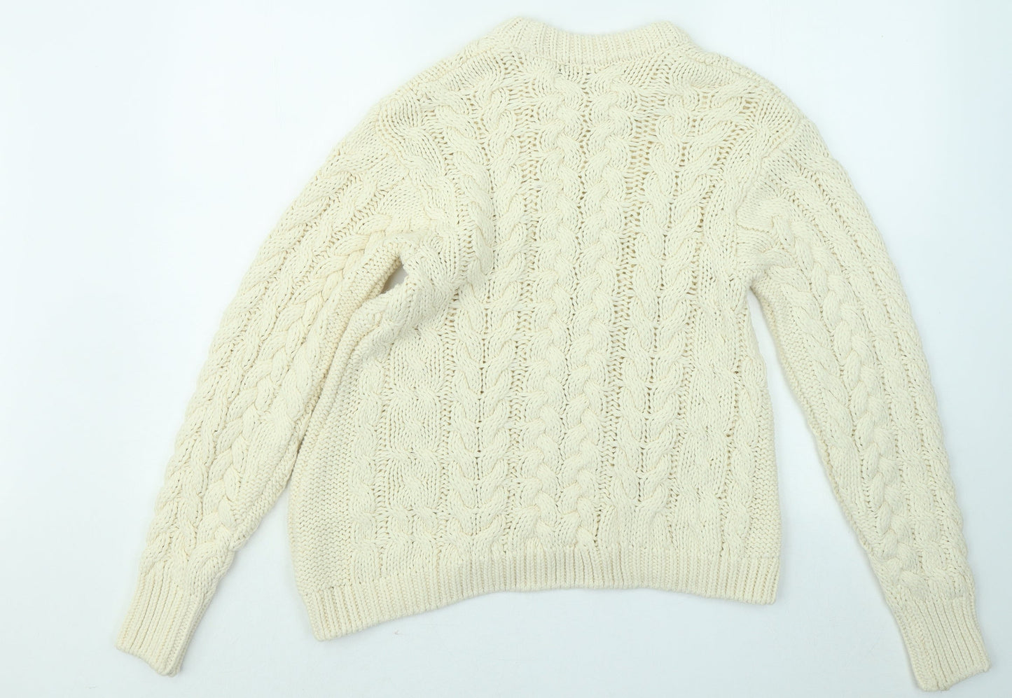 Marks and Spencer Womens Yellow Round Neck Acrylic Pullover Jumper Size S