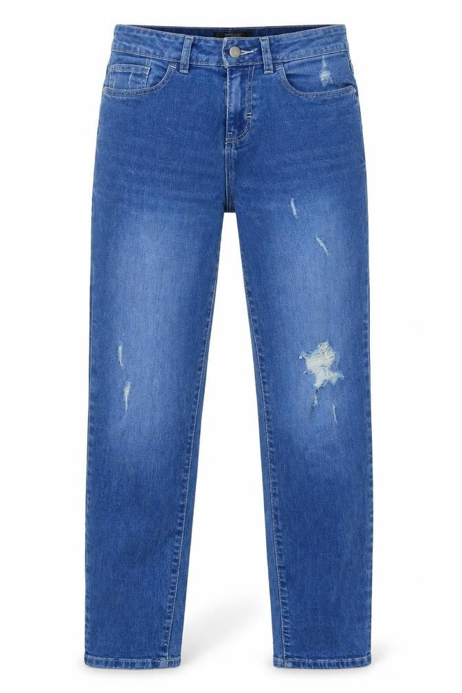 TU Womens Blue Cotton Straight Jeans Size 8 L29 in Regular Button