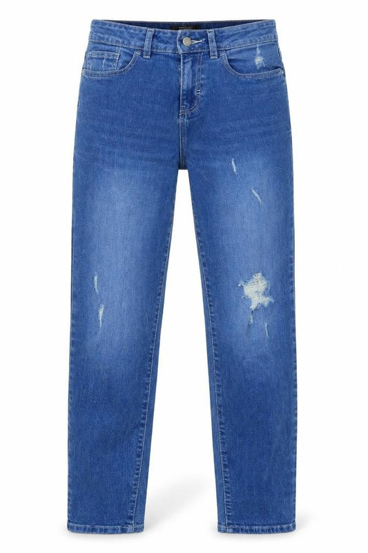 TU Womens Blue Cotton Straight Jeans Size 8 L29 in Regular Button