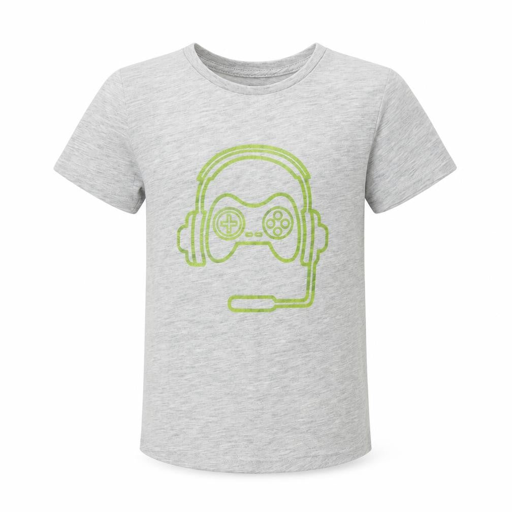 Dunnes Stores Boys Grey Polyester Basic T-Shirt Size 3-4 Years Round Neck - Gaming