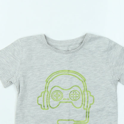 Dunnes Boys Grey Polyester Basic T-Shirt Size 3-4 Years Round Neck - Gaming