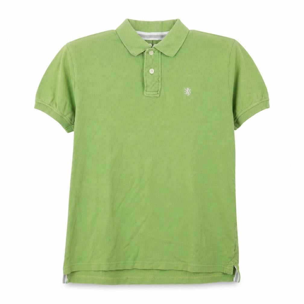 Cotton On Mens Green Cotton Polo Size L Collared Button