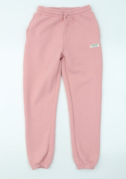 Dunnes Womens Pink Polyester Jogger Trousers Size 25 in L25 in Regular Drawstring