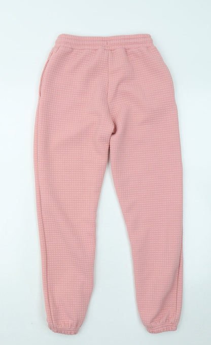 Dunnes Womens Pink Polyester Jogger Trousers Size 25 in L25 in Regular Drawstring