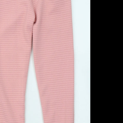 Dunnes Womens Pink Polyester Jogger Trousers Size 25 in L25 in Regular Drawstring