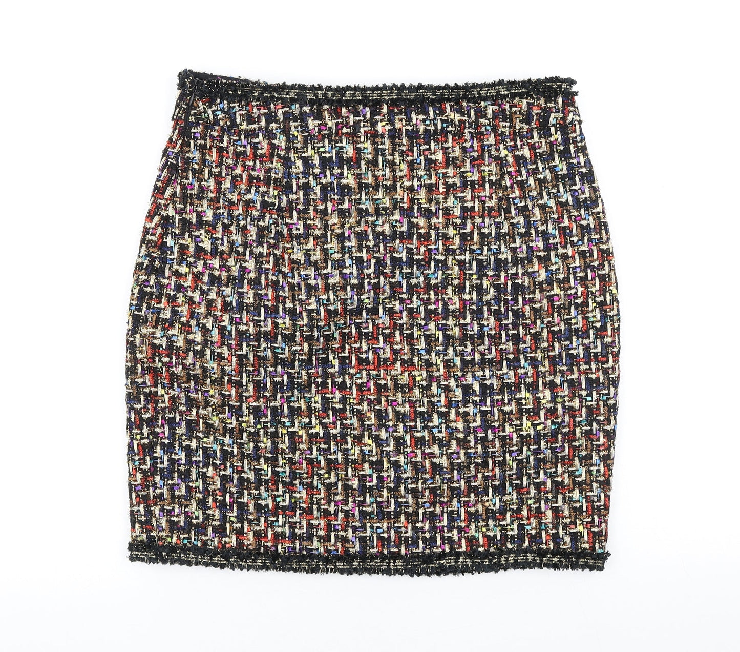Savida Womens Multicoloured Polyester Straight & Pencil Skirt Size S Zip