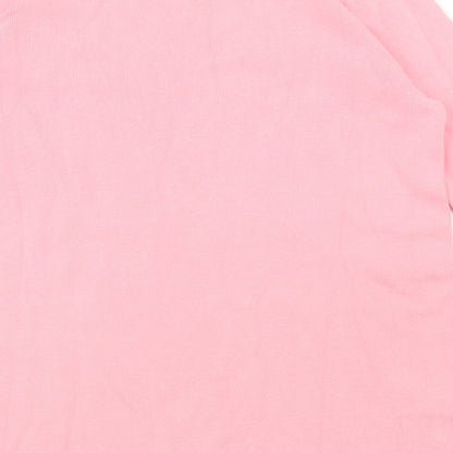 Oasis Womens Pink Round Neck Cotton Pullover Jumper Size XS
