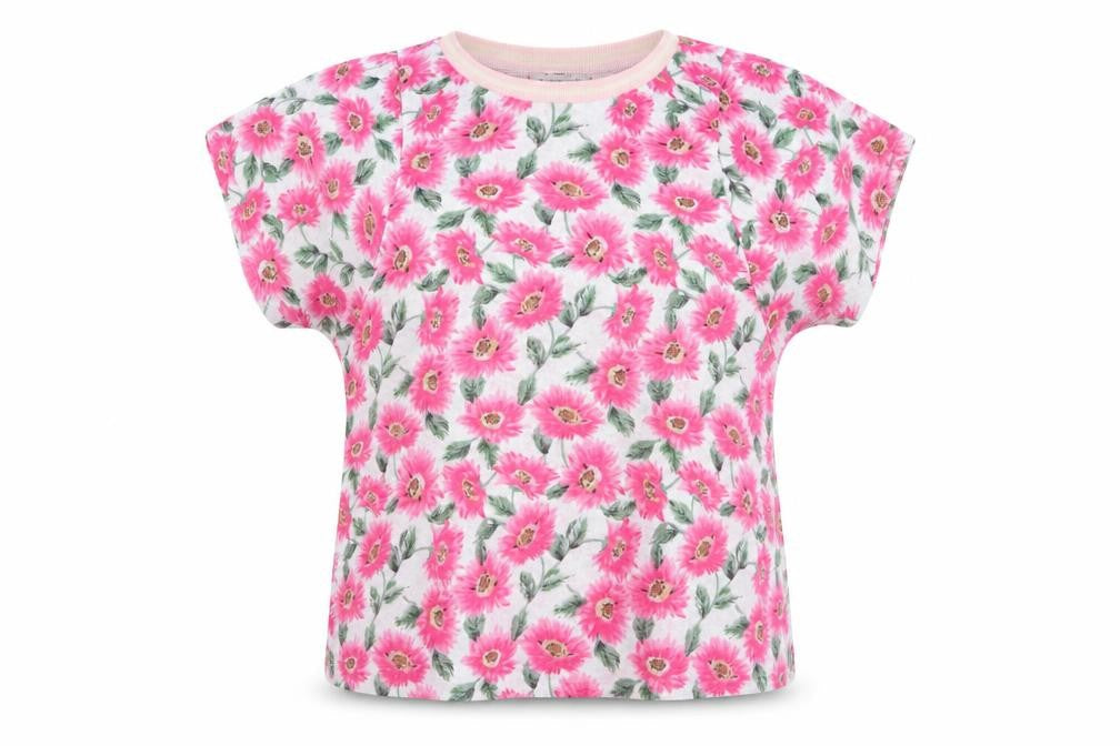 Atmosphere Womens Pink Floral Viscose Basic T-Shirt Size 10 Round Neck