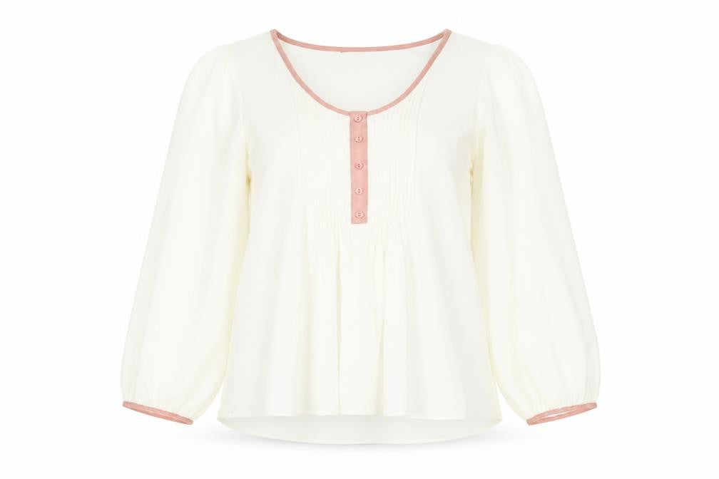 Peacocks Womens Ivory Polyester Jersey Blouse Size 12 Round Neck