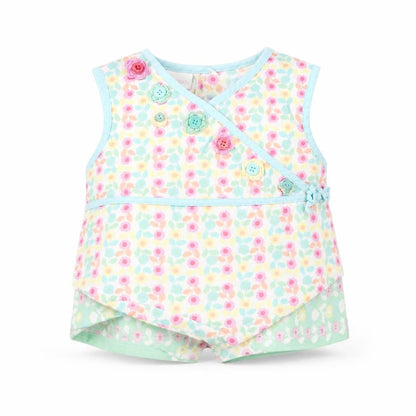 Monsoon Girls Multicoloured Floral Cotton Basic Blouse Size 12-18 Months Round Neck Button