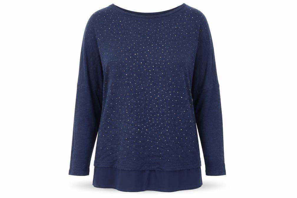 TU Womens Blue Round Neck Viscose Pullover Jumper Size 10