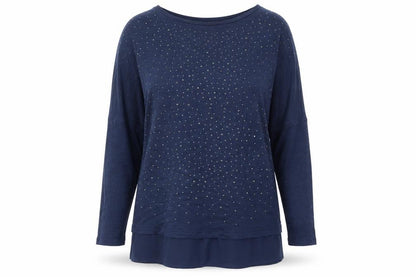Tu Womens Blue Round Neck Viscose Pullover Jumper Size 10
