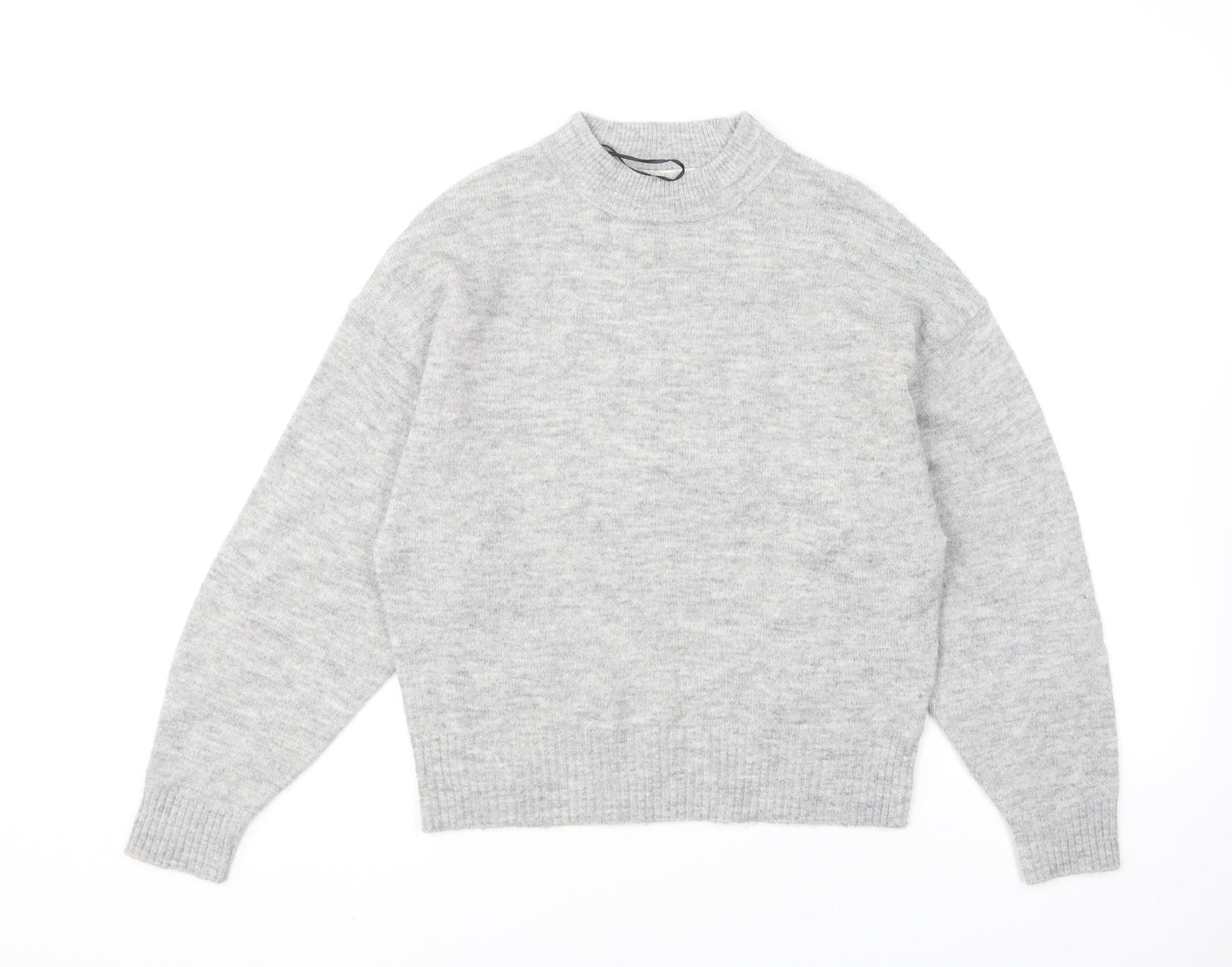 H&M Womens Grey Crew Neck Polyester Pullover Jumper Size XS
