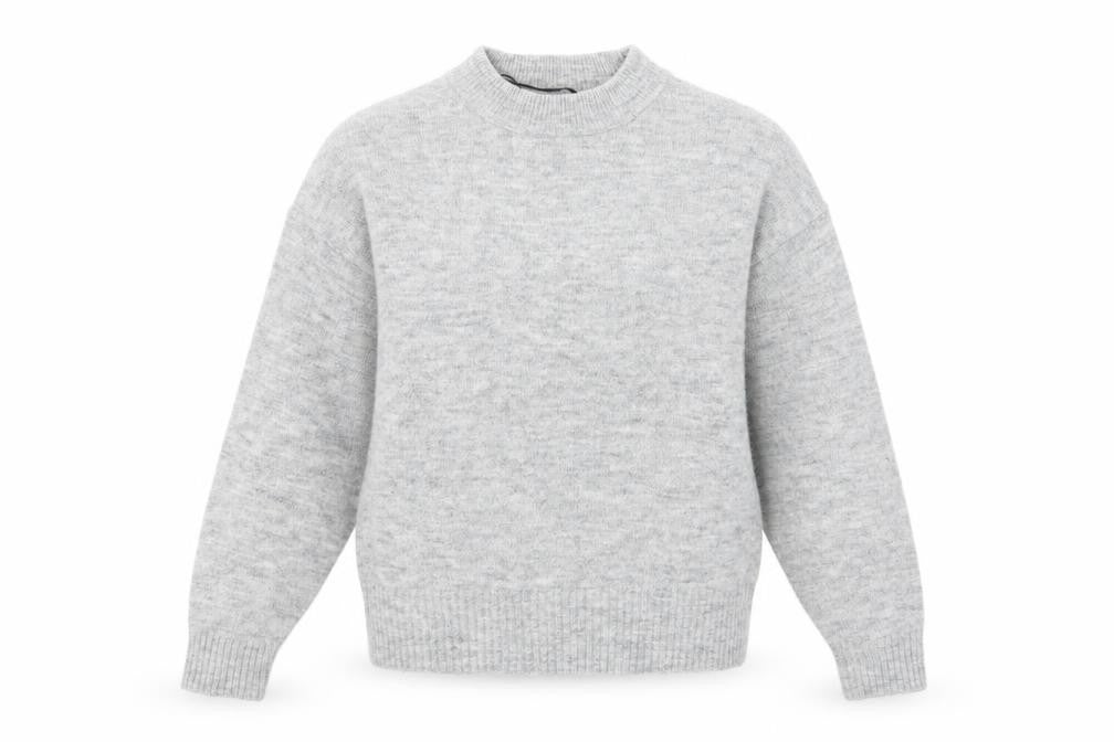 H&M Womens Grey Crew Neck Polyester Pullover Jumper Size XS