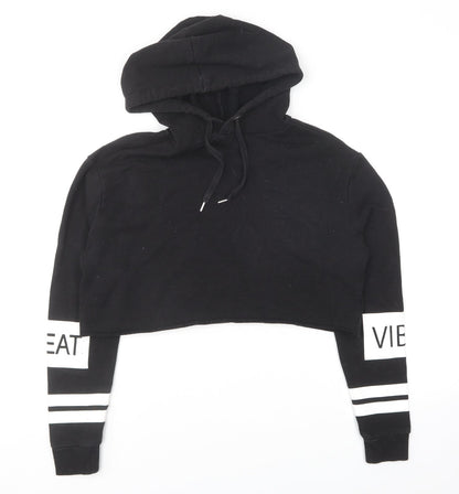 H&M Womens Black Cotton Pullover Hoodie Size XS Pullover