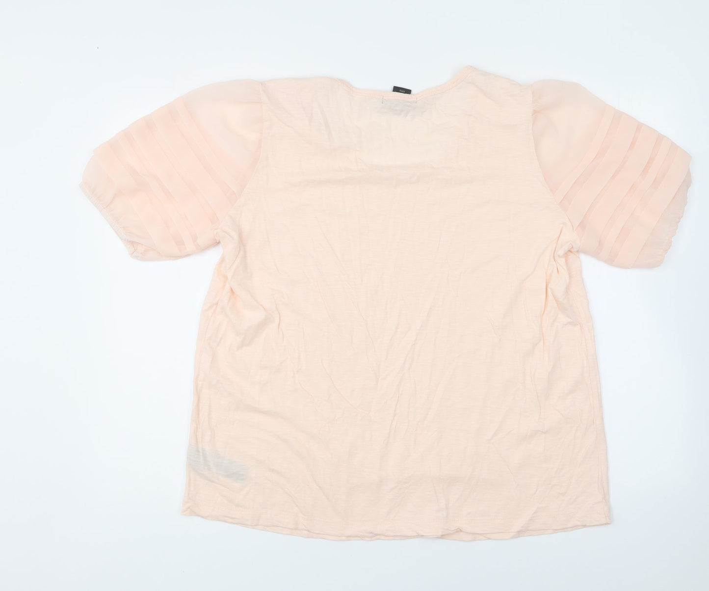 Design History Womens Pink Cotton Basic T-Shirt Size 20 Round Neck - Mesh Sleeves.