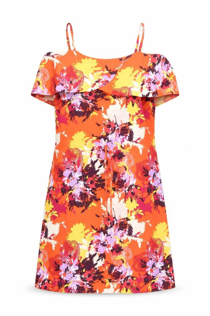 George Womens Multicoloured Floral Polyester Shift Size 8 Square Neck Pullover