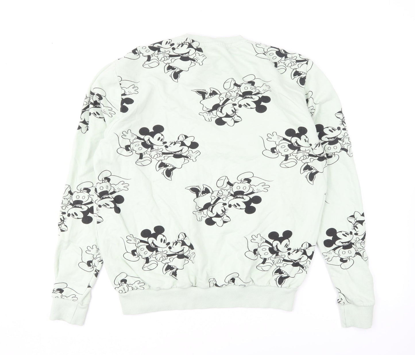 Mandarin Womens Green Geometric Cotton Pullover Sweatshirt Size 12 Pullover - Mickey Mouse