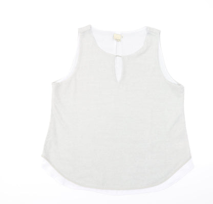 ecru Womens Grey Polyester Basic Blouse Size XL Round Neck