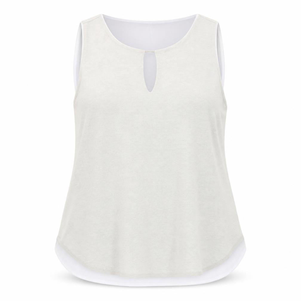 ecru Womens Grey Polyester Basic Blouse Size XL Round Neck