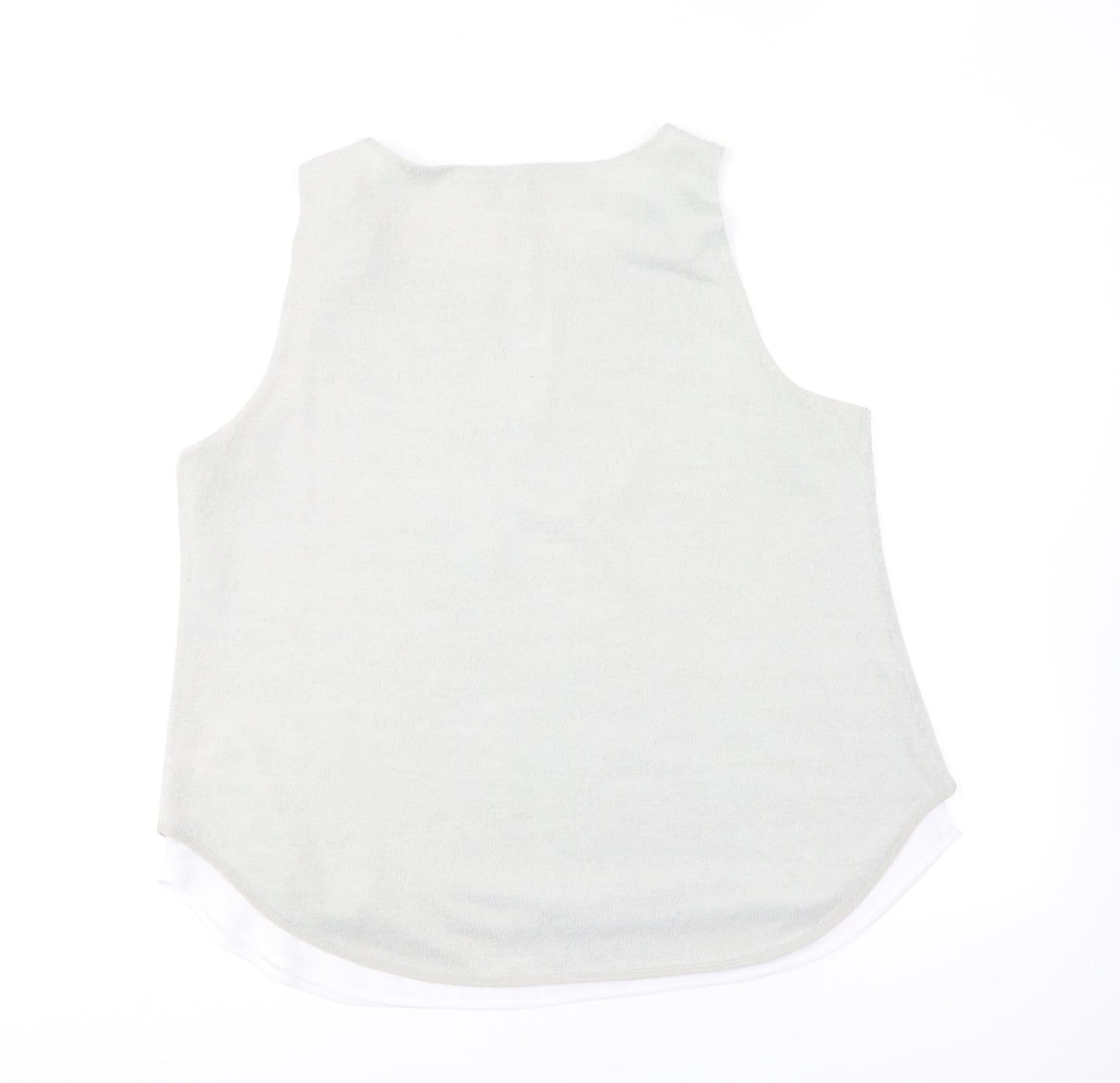 ecru Womens Grey Polyester Basic Blouse Size XL Round Neck