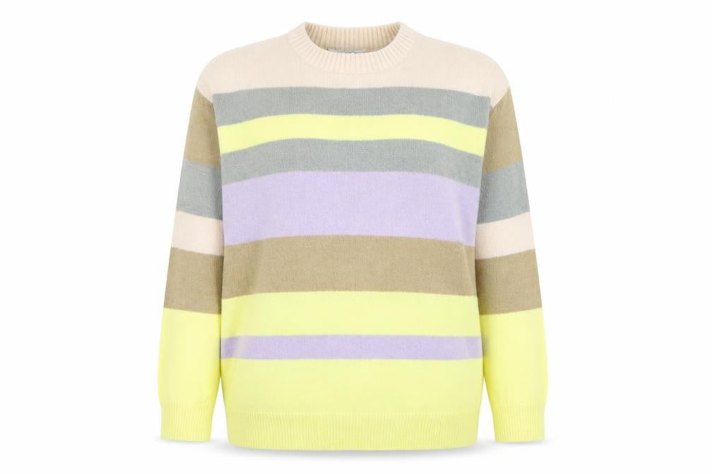 Dorothy Perkins Womens Multicoloured Round Neck Striped Acrylic Pullover Jumper Size 14