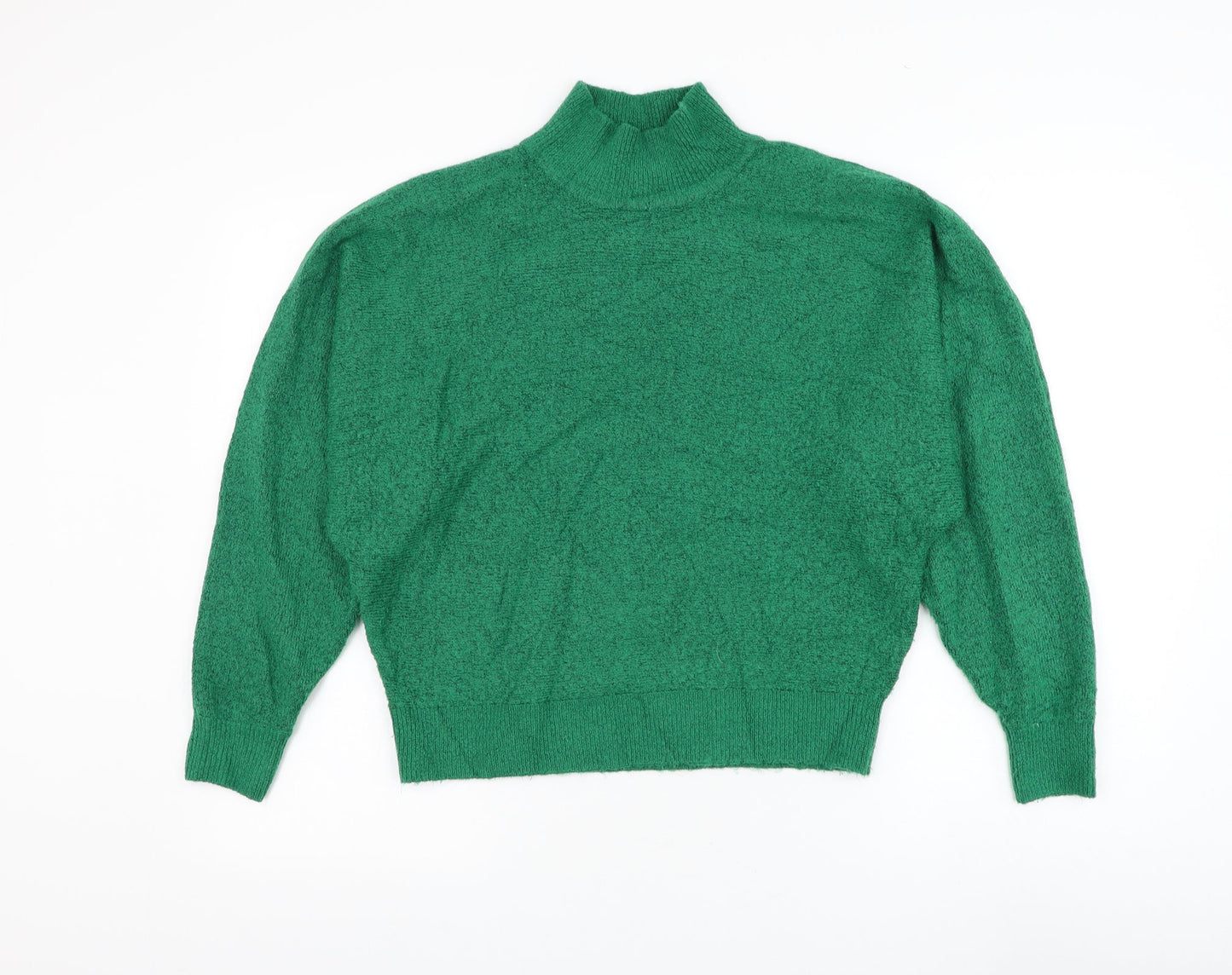 H&M Womens Green Mock Neck Acrylic Pullover Jumper Size XS