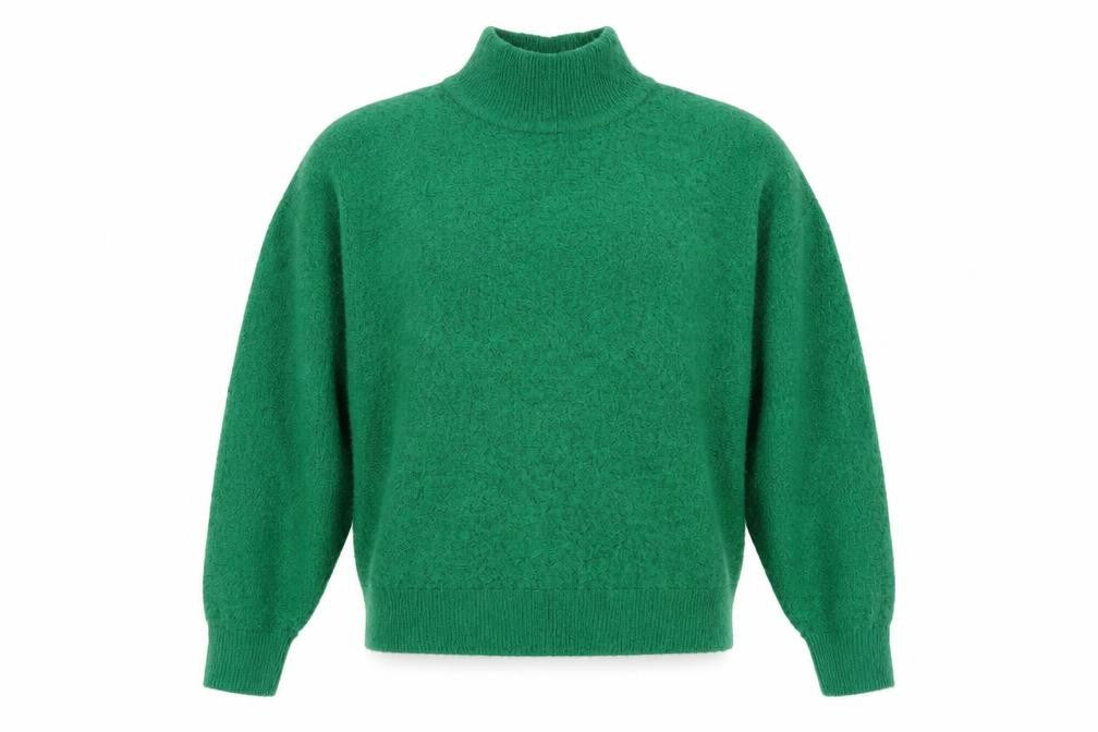 H&M Womens Green Mock Neck Acrylic Pullover Jumper Size XS