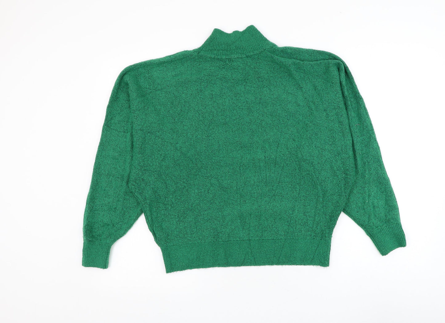 H&M Womens Green Mock Neck Acrylic Pullover Jumper Size XS