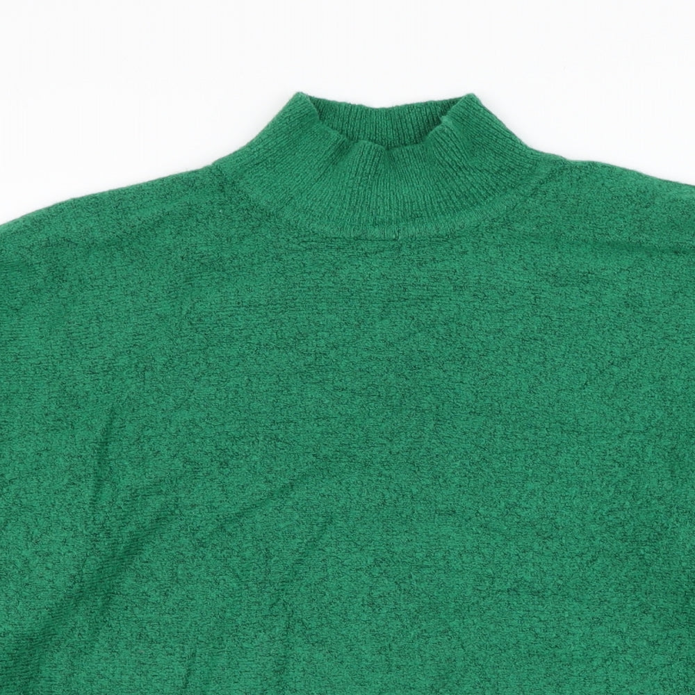 H&M Womens Green Mock Neck Acrylic Pullover Jumper Size XS