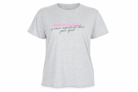 Primark Womens Grey Cotton Basic T-Shirt Size S Crew Neck - Your Direction.... Is more important than your speed.