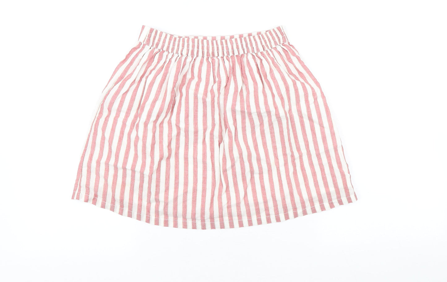 F&F Girls Multicoloured Striped Cotton A-Line Skirt Size 8-9 Years Regular Pull On