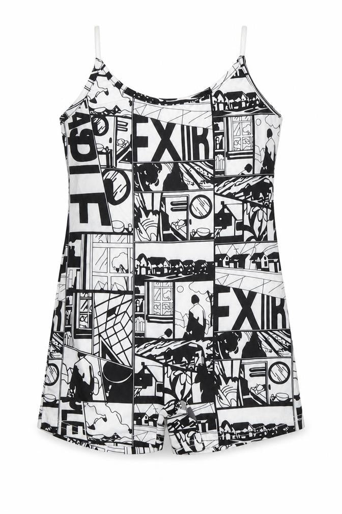 SheIn Girls Multicoloured Polyester Playsuit One-Piece Size 8 Years Pullover - Comic Print