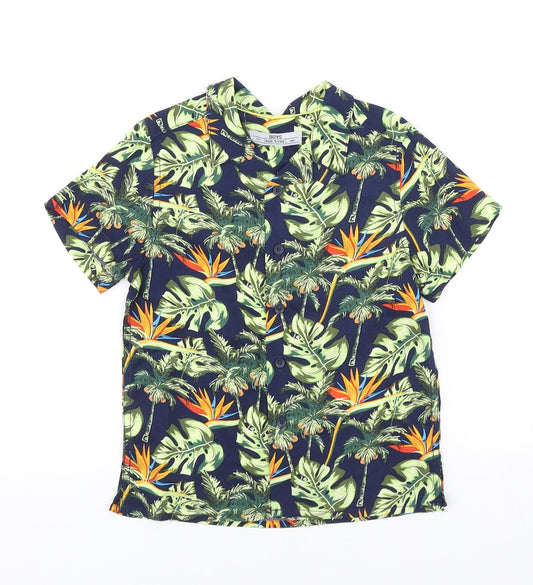 Matalan Boys Multicoloured Floral Viscose Basic Button-Up Size 5 Years Collared Button