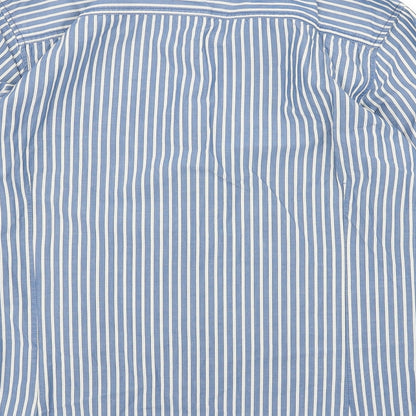 Next Mens Black Striped Cotton Button-Up Size S Collared Button