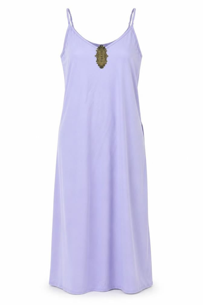 Vicabo Womens Purple Polyester Tank Dress Size 14 V-Neck Pullover