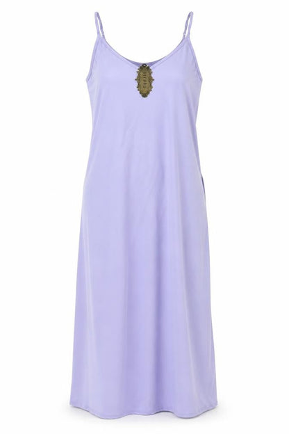 Vicabo Womens Purple Polyester Tank Dress Size 14 V-Neck Pullover