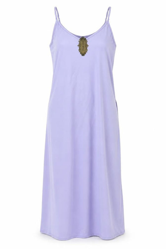 Vicabo Womens Purple Polyester Tank Dress Size 14 V-Neck Pullover