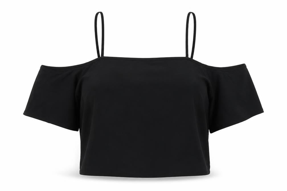 Forever21 Womens Black Polyester Basic Blouse Size S Off the Shoulder
