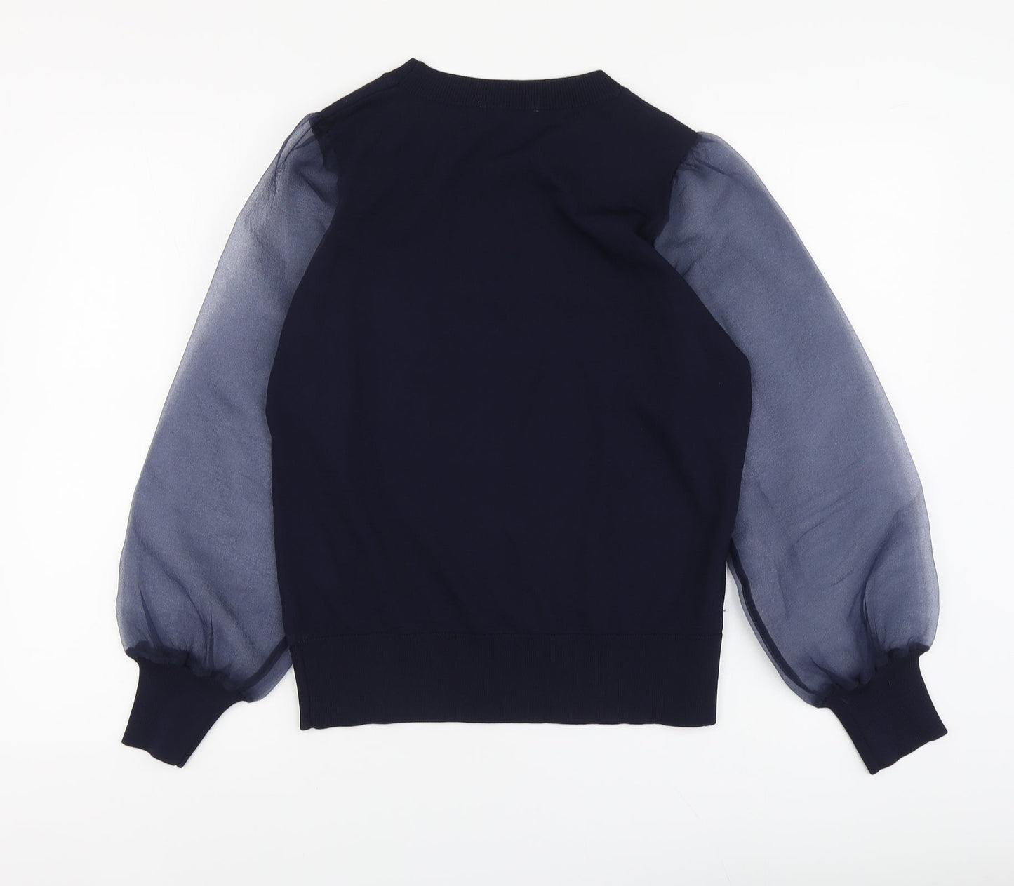 Gallery Womens Blue Round Neck Viscose Henley Jumper Size M
