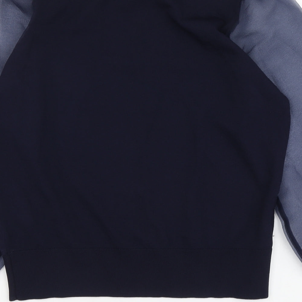 Gallery Womens Blue Round Neck Viscose Henley Jumper Size M