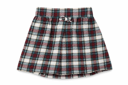 George Girls Green Plaid Cotton Skater Skirt Size 2-3 Years Regular Pull On