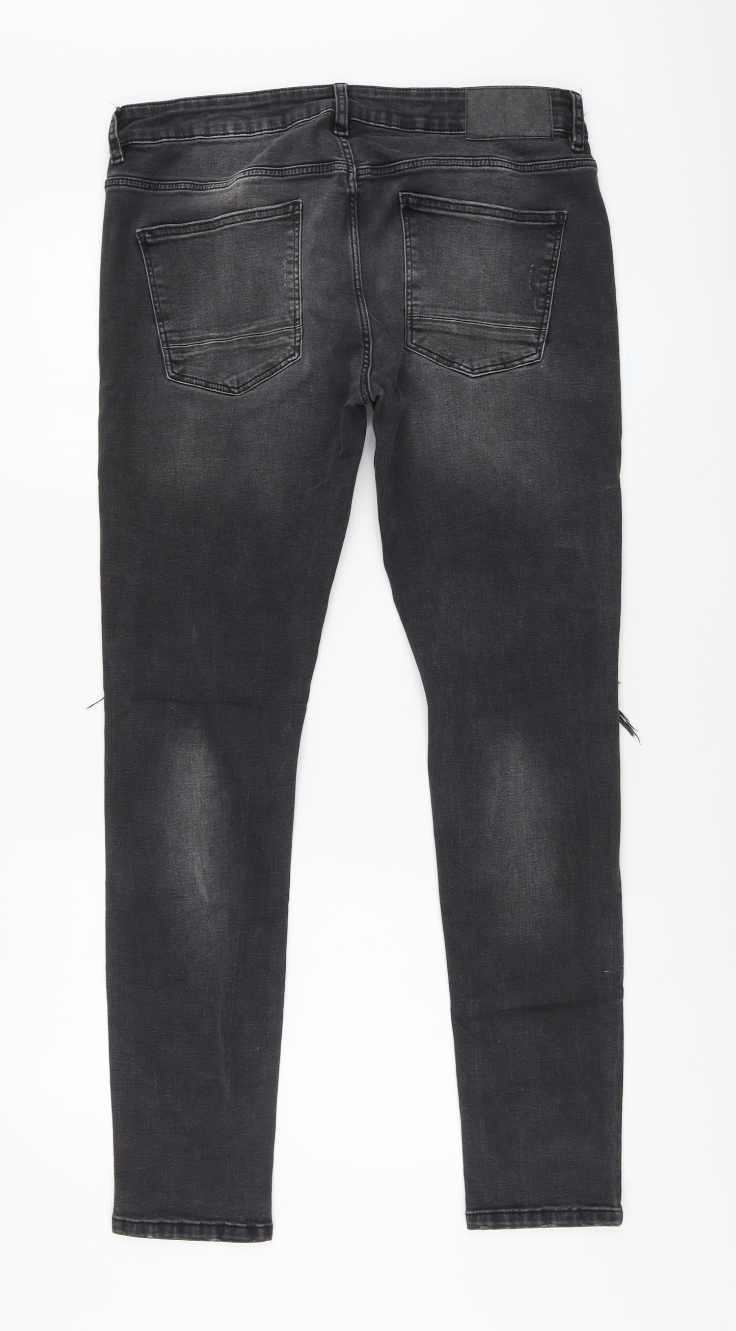 Denim & Co. Mens Grey Cotton Skinny Jeans Size 34 in L30 in Regular Button