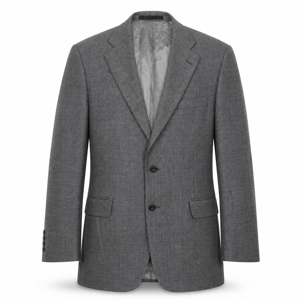 Marks & Spencer Mens Grey Herringbone Wool Jacket Suit Jacket Size L